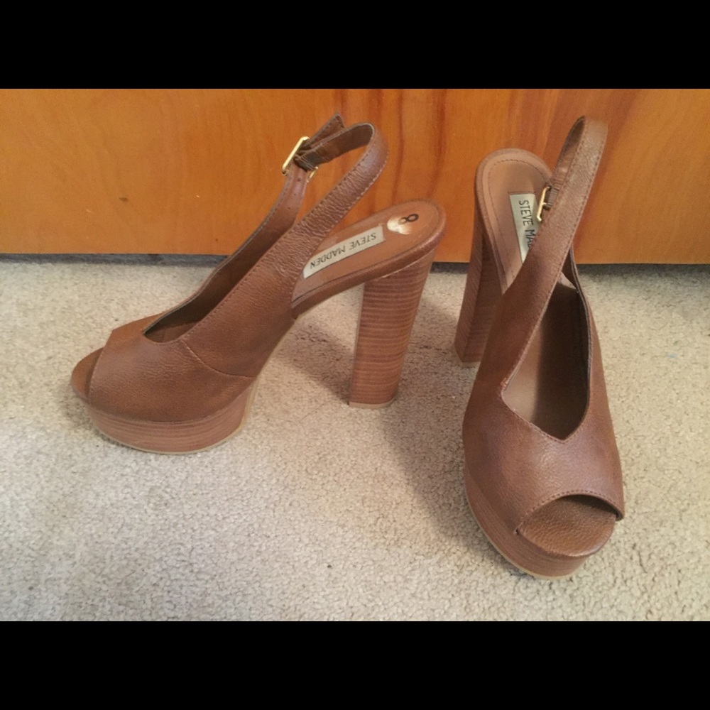 platform heel peep toe sandal